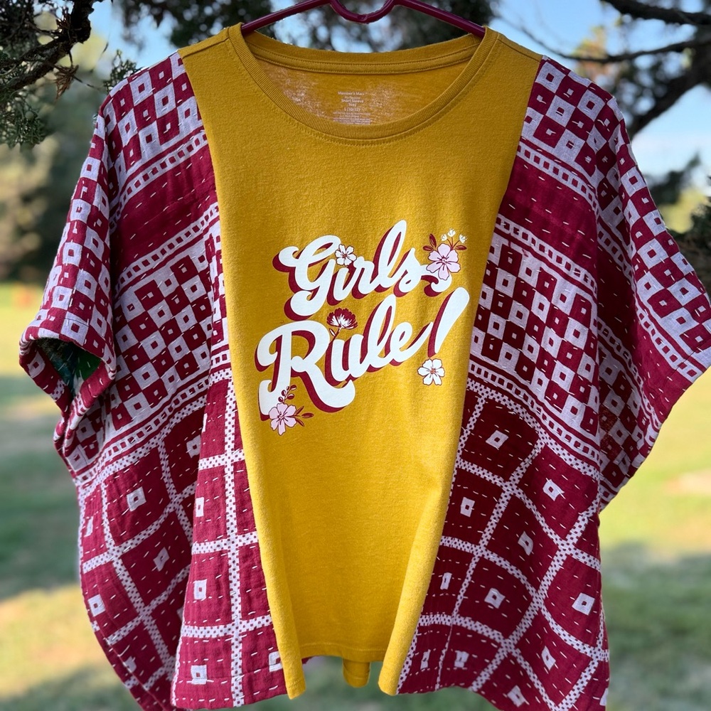 Boho Girls Rule Upcycled Kantha Poncho